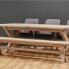 Terrigena Ancona Solid Ash Dining Table Set – Premium X-Leg Design