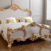 The Cherub Bed: Antique Wooden Double Bed with Opulent Gold Finish