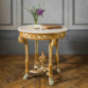 Console Table Louis XVI Premium Gilded Wood Cream Marble