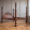 Italian Baroque Poster Bed: Crafted from Carved Walnut – Premium Luxury
