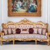Premium Luxury Classic Royal Sofa Set 3 Seater Carved Gold Frame