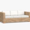 Pottery Barn Huntington Wicker Square ARM OUTDOOR SOFA – Premium White Performance Fabric