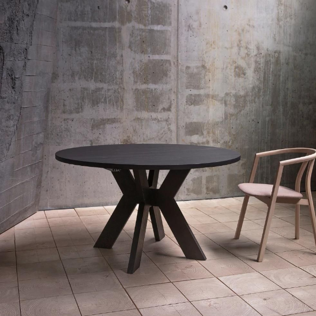 Premium Round Dining Table – 4‑Seater Modern Solid Wood Set 4 1 16