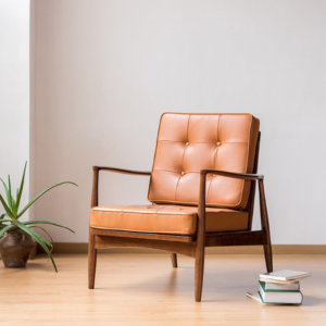 Premium Solid Teak Leather Lounge Chair – 1 Set Custom Design Premium 10 1 18