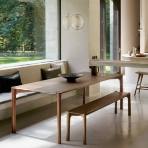 Luxury Walnut Wood Dining Table Set with Bench for Modern Homes 10 1 5
