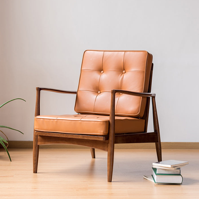 Premium Solid Teak Leather Lounge Chair – 1 Set Custom Design Premium 5 2 18