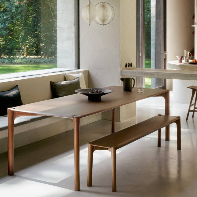 Luxury Walnut Wood Dining Table Set with Bench for Modern Homes 5 2 5
