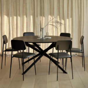 Premium Modern Round Dining Table Set - 4 Contemporary Chairs 12 3 13