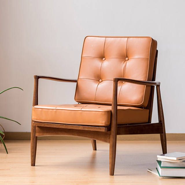 Premium Solid Teak Leather Lounge Chair – 1 Set Custom Design Premium 1 3 18