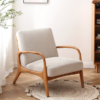 Premium Scandinavian Wooden Armchair with Soft Fabric – 1 Set (Single Sofa) Premium Scandinavian Wooden Armchair with Soft Fabric – 1 Set (Single Sofa)