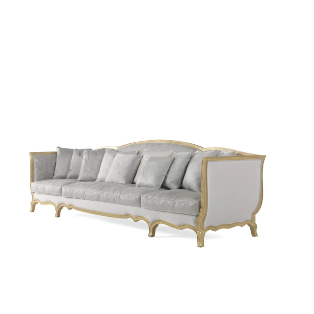 Premium Classic Luxury Sofa 3 Seater Gold Frame Elegant Design 5 3 3
