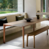 Luxury Walnut Wood Dining Table Set with Bench for Modern Homes
