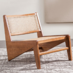 Premium Solid Teak Lounge Chair – 1 Set with Natural Rattan Seat