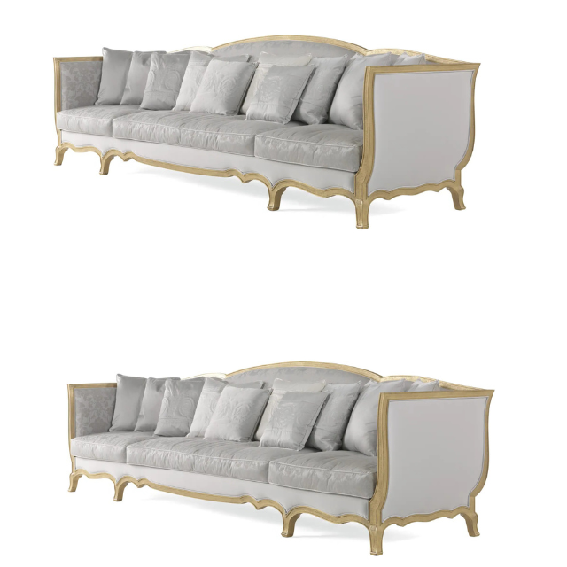 Premium Classic Luxury Sofa 3 Seater Gold Frame Elegant Design 6 4 3