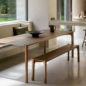 Luxury Walnut Wood Dining Table Set with Bench for Modern Homes 13 4 5
