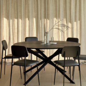 Premium Modern Round Dining Table Set - 4 Contemporary Chairs 9 5 13