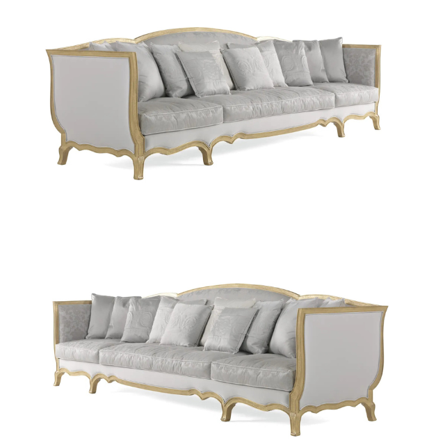 Premium Classic Luxury Sofa 3 Seater Gold Frame Elegant Design 2 5 3