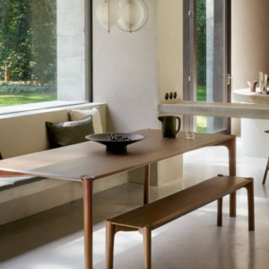 Luxury Walnut Wood Dining Table Set with Bench for Modern Homes 9 5 5