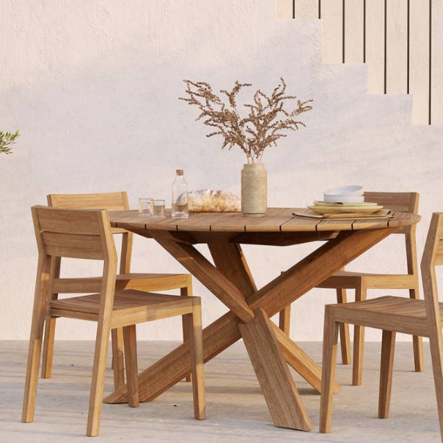 Premium Indonesian Wooden Dining Set – 1 Complete Set 4 5 8