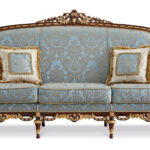Royal Classic Sofa – Premium Gold Leaf 3-Seater Set