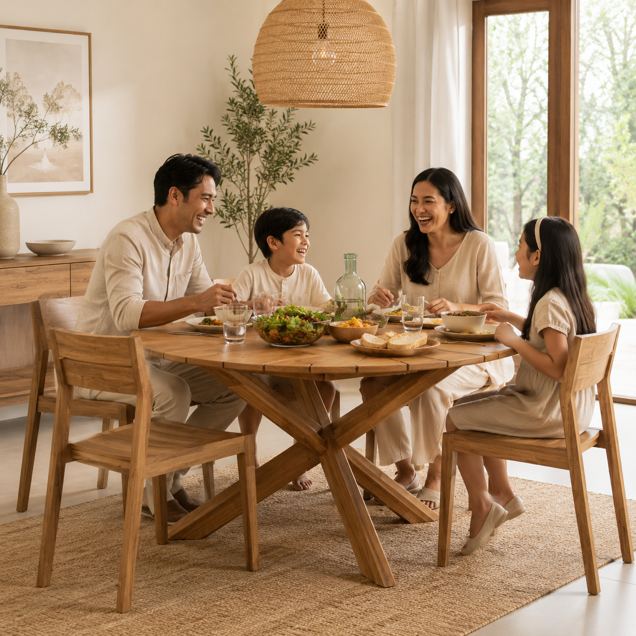 Premium Indonesian Wooden Dining Set – 1 Complete Set 2 af82cf63 2ba5 4d1b 94f6 a4d9af3fe404