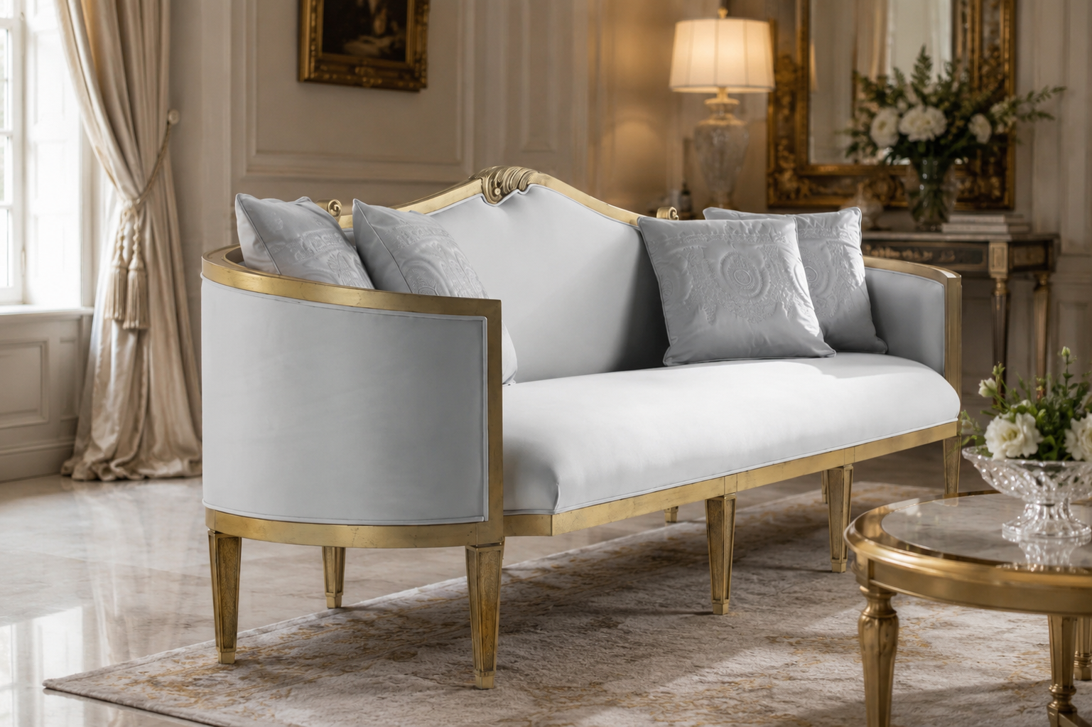 Premium Classic Sofa Annecy Loveseat – 1 Set Gold Frame 2 f1f5de78 edb2 49b8 a1dd 753fdb0e6461