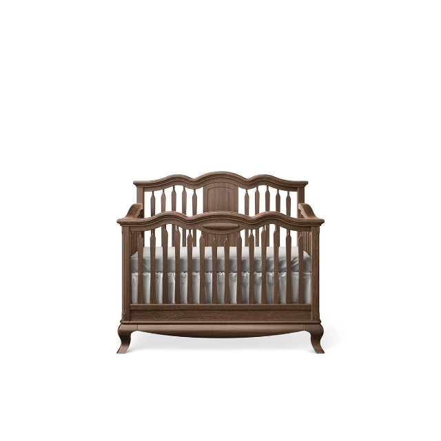 Premium Wooden Baby Crib – 1 Set Traditional Curved Headboard 3 1 14