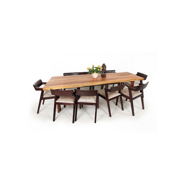 Premium Solid Wood Dining Table Set with 8 Upholstered Chairs 4 1 2