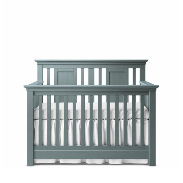 Premium Wooden Baby Crib – 1 Set Gray Traditional Spindle Design 4 2 13