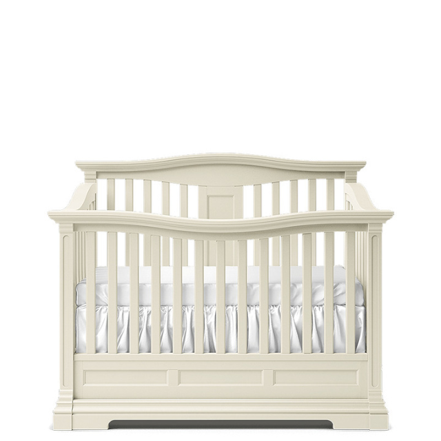 Premium Wooden Baby Crib – Elegant White Curved Panel Design 4 2 19