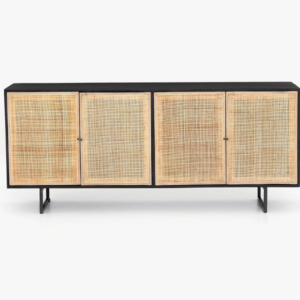 Premium Contemporary Wooden Buffet Cabinet – 3 Rattan Doors 9 2