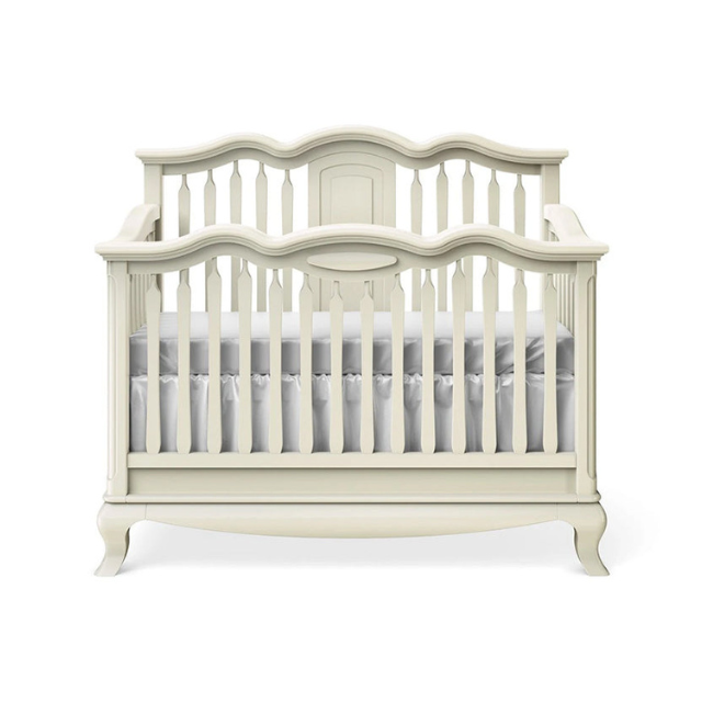 Premium Wooden Baby Crib 1-Piece Classic Curved Rail Nursery Bed 5 3 12