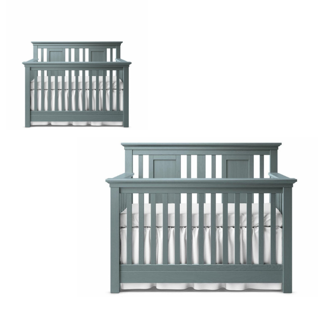 Premium Wooden Baby Crib – 1 Set Gray Traditional Spindle Design 5 3 13