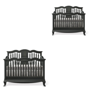 Premium Wooden Baby Crib 1-Piece Classic Curved Rail Design Set 11 4 11