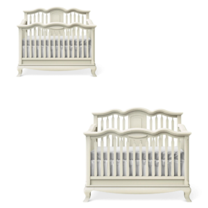 Premium Wooden Baby Crib 1-Piece Classic Curved Rail Nursery Bed 11 4 12