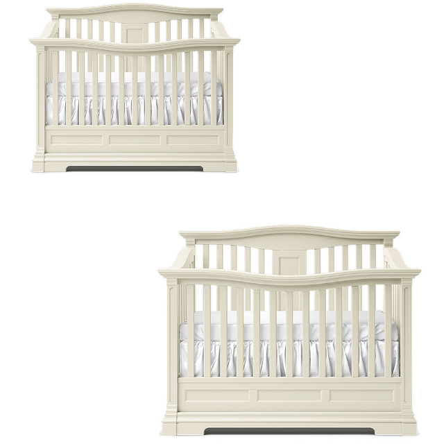 Premium Wooden Baby Crib – Elegant White Curved Panel Design 6 4 19