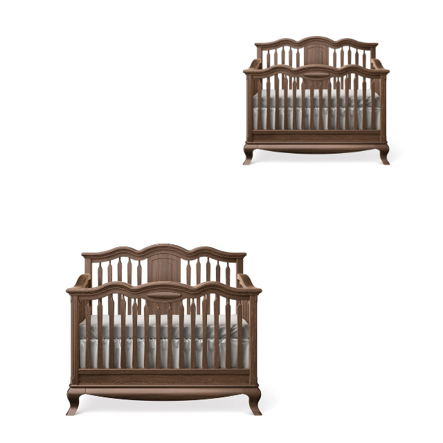 Premium Wooden Baby Crib – 1 Set Traditional Curved Headboard 2 5 14