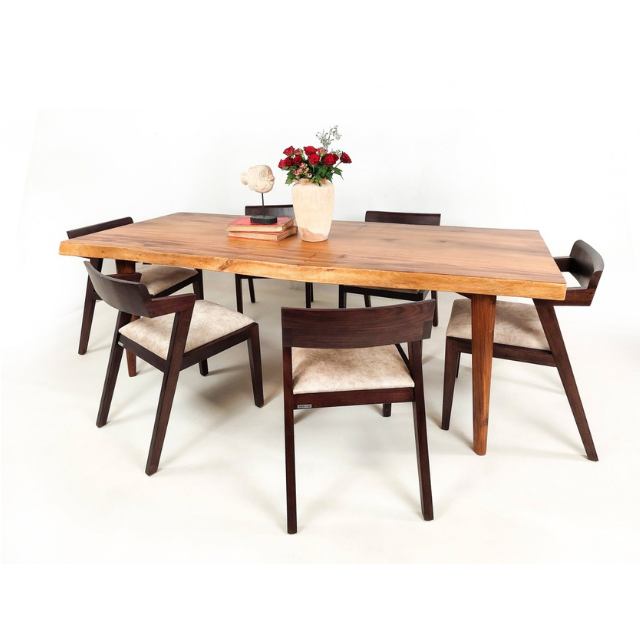 Premium Solid Wood Dining Table Set with 8 Upholstered Chairs 2 5 2