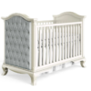 Premium Wooden Baby Crib 1 Set – Classic White Tufted Design