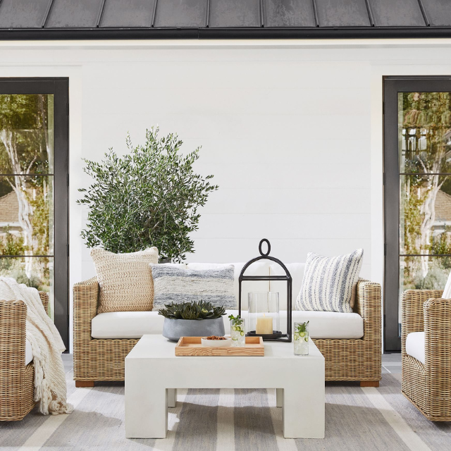 Premium Garden Sofa With Wicker Rattan – 1 Set for Resorts 6 3 7